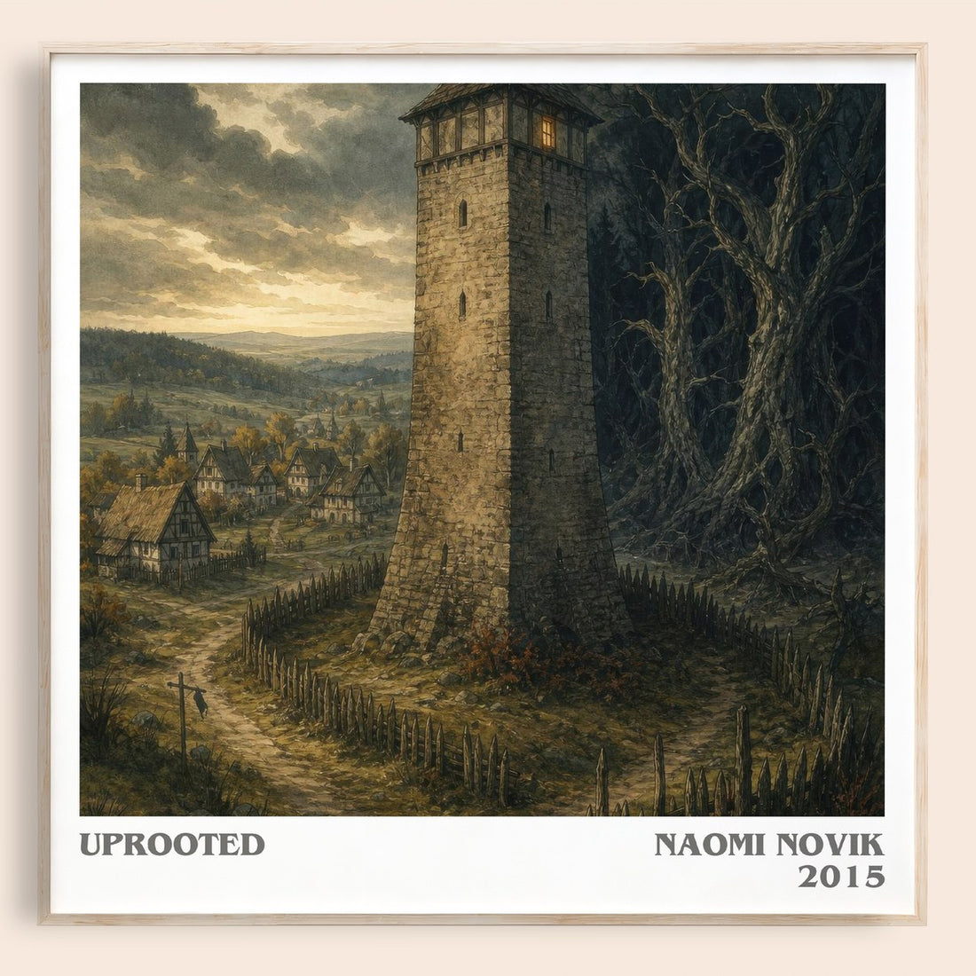 Uprooted literary book poster by Naomi Novik – framed literary art print