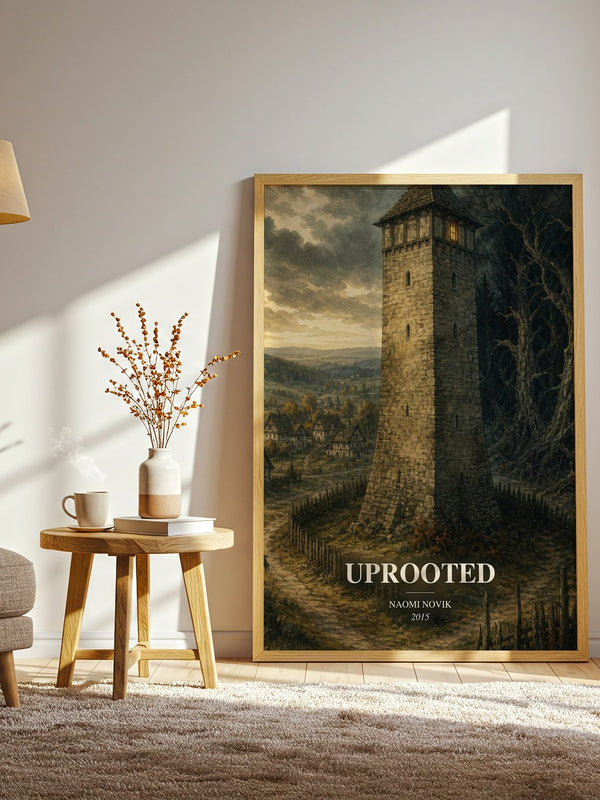 Uprooted watercolour print in frame leaning in hallway – fantasy wall art