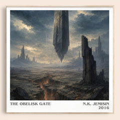 The Obelisk Gate literary book poster by N.K. Jemisin – framed literary art print
