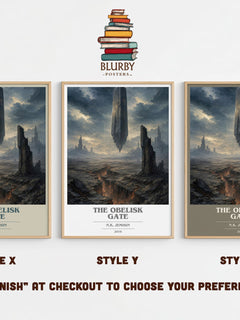 The Obelisk Gate book cover print in frame leaning in hallway – fantasy wall art