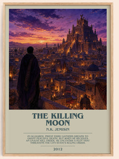 The Killing Moon bookish book poster by N.K. Jemisin – framed literary art print