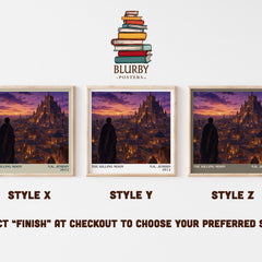 The Killing Moon literary print in frame leaning in hallway – fantasy wall art