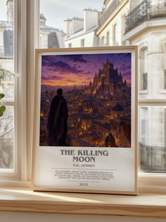 The Killing Moon bookish poster colour and style options – N.K. Jemisin book art