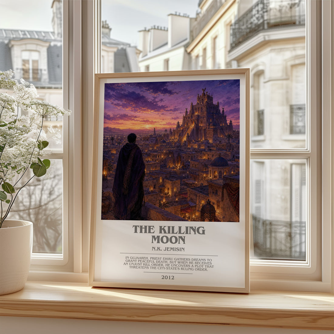 The Killing Moon bookish poster colour and style options – N.K. Jemisin book art