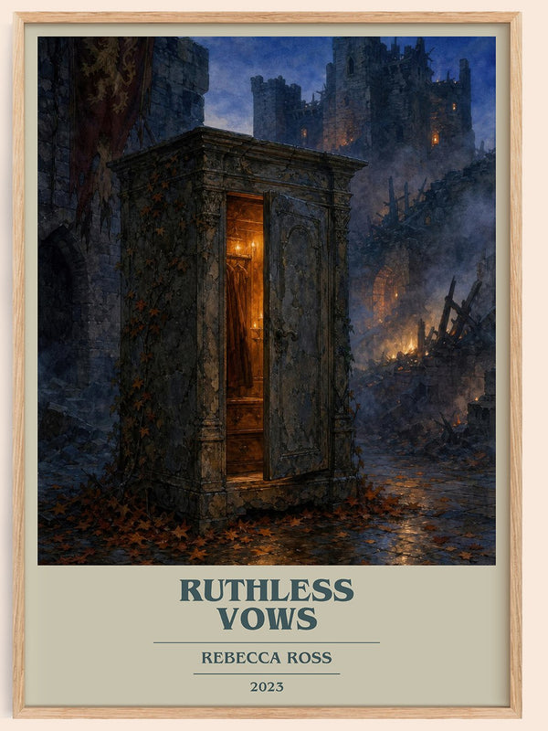 Ruthless Vows book cover book poster by Rebecca Ross – framed literary art print