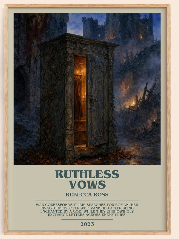 Ruthless Vows bookish book poster by Rebecca Ross – framed literary art print