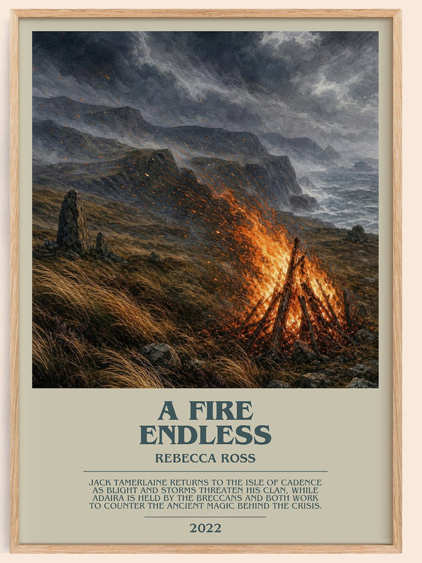 A Fire Endless bookish book poster by Rebecca Ross – framed literary art print