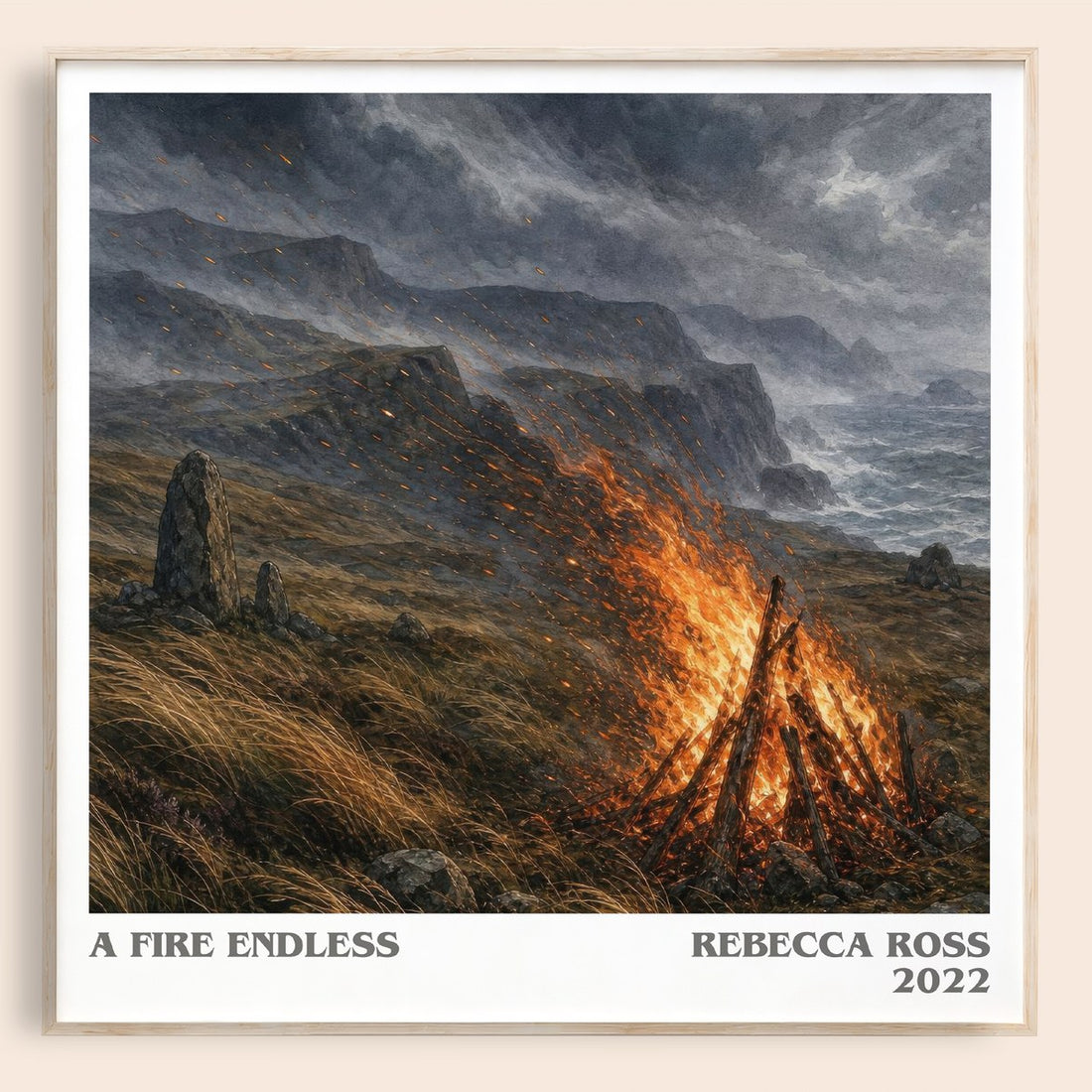 A Fire Endless literary book poster by Rebecca Ross – framed literary art print
