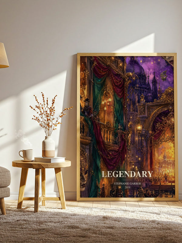 Legendary watercolour print in frame leaning in hallway – fantasy wall art
