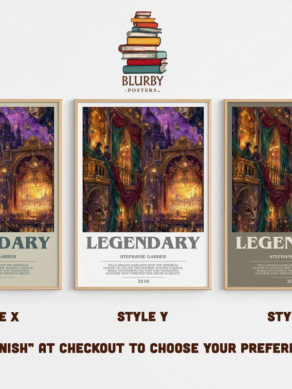 Legendary bookish print in frame leaning in hallway – fantasy wall art