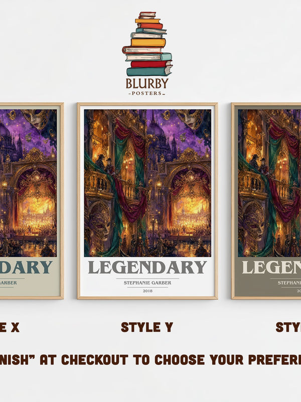 Legendary book cover print in frame leaning in hallway – fantasy wall art