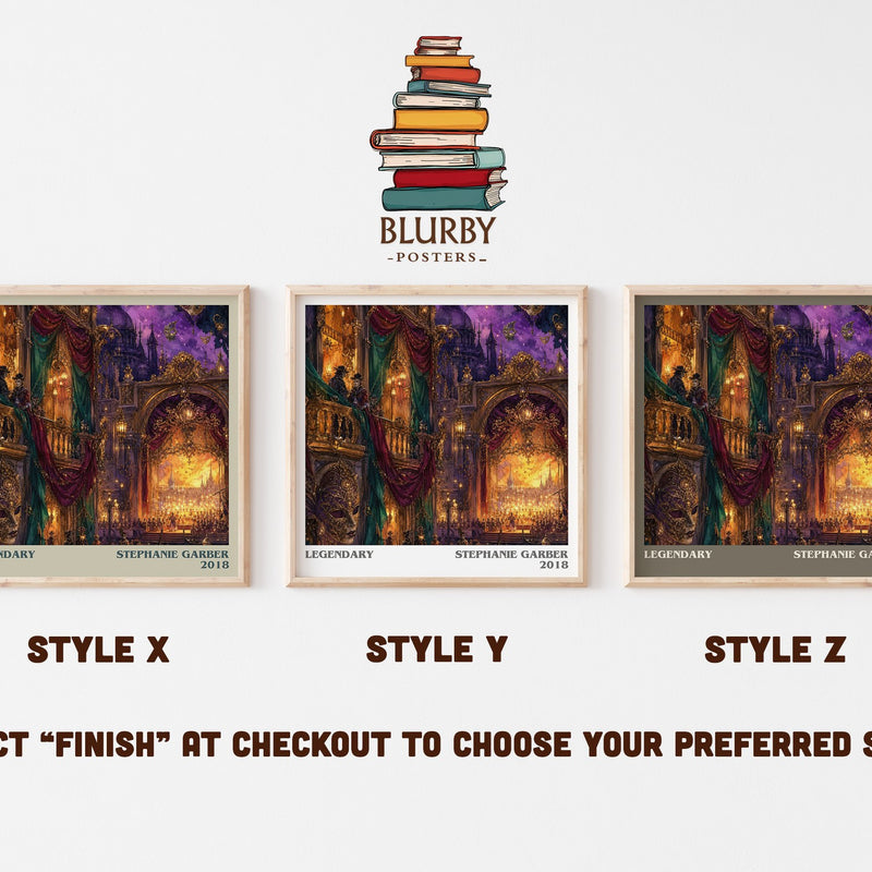 Legendary literary print in frame leaning in hallway – fantasy wall art