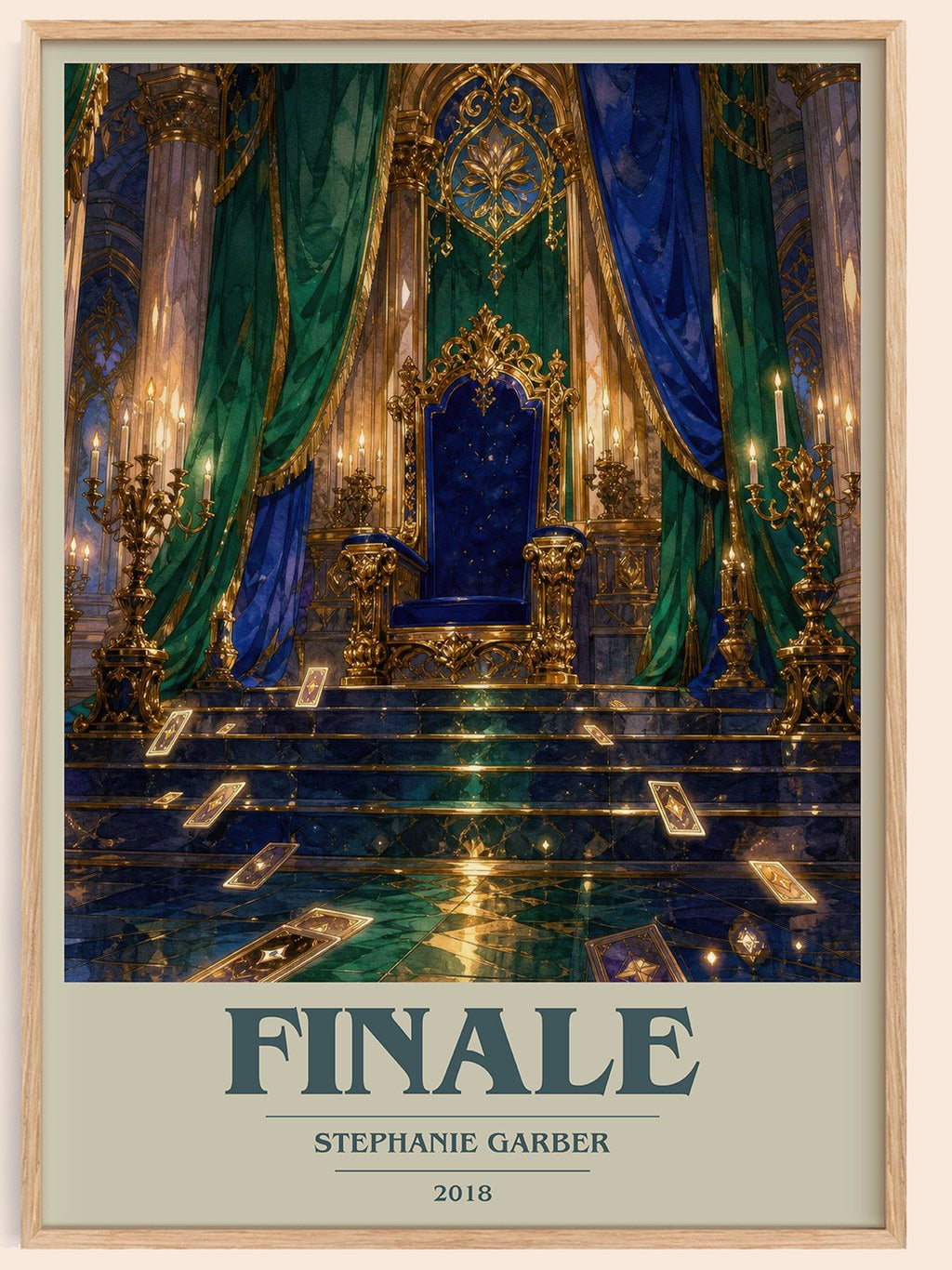 Finale book cover book poster by Stephanie Garber – framed literary art print
