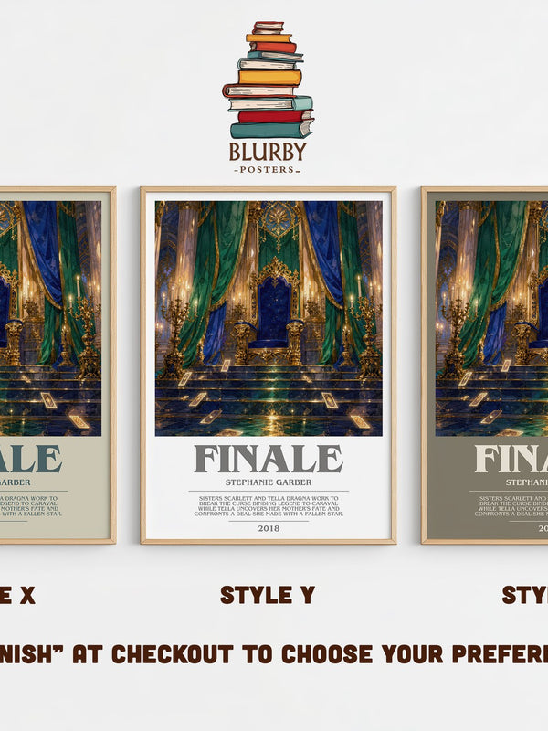 Finale bookish print in frame leaning in hallway – fantasy wall art