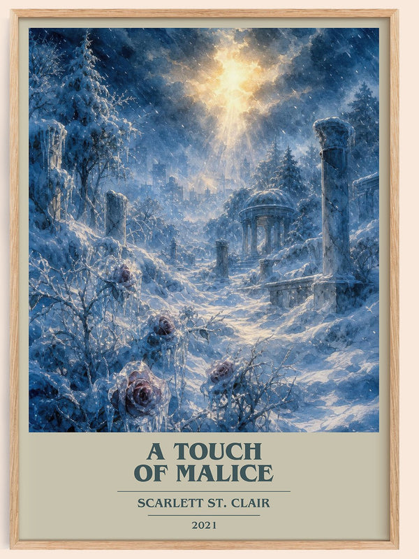 A Touch of Malice book cover book poster by Scarlett St. Clair – framed literary art print