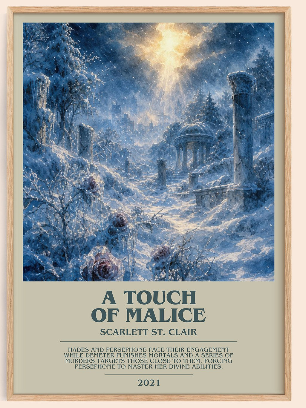 A Touch of Malice bookish book poster by Scarlett St. Clair – framed literary art print