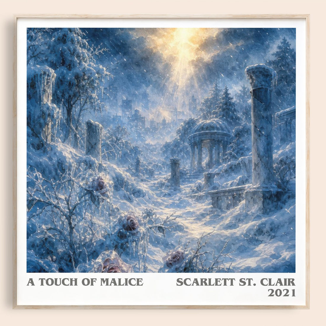 A Touch of Malice literary book poster by Scarlett St. Clair – framed literary art print