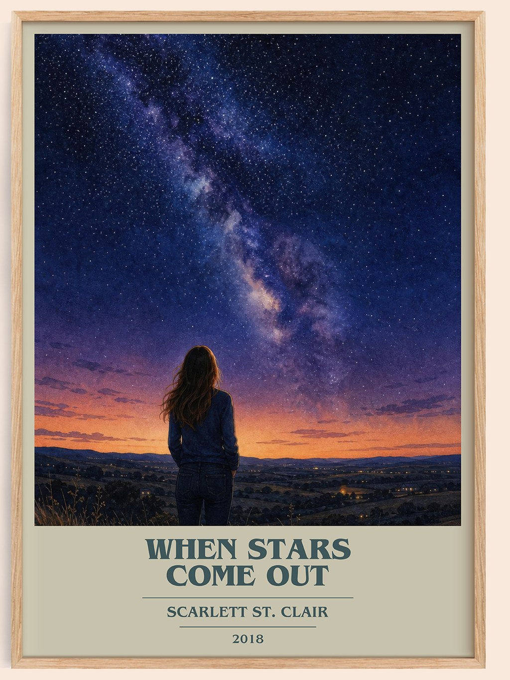 When Stars Come Out book cover book poster by Scarlett St. Clair – framed literary art print