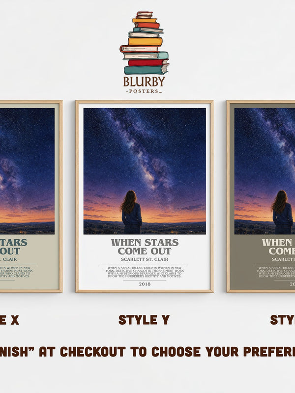 When Stars Come Out bookish print in frame leaning in hallway – fantasy wall art