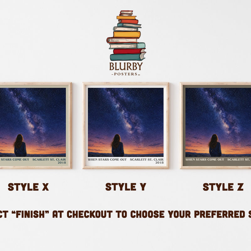 When Stars Come Out literary print in frame leaning in hallway – fantasy wall art