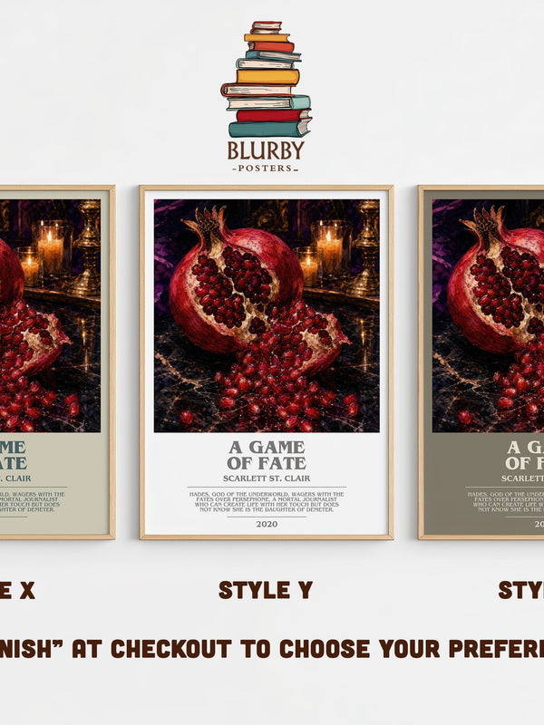 A Game of Fate bookish print in frame leaning in hallway – fantasy wall art