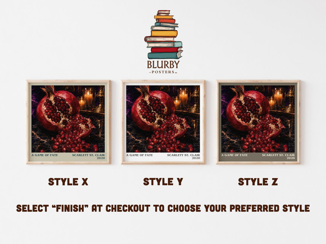 A Game of Fate literary print in frame leaning in hallway – fantasy wall art (mockup)
