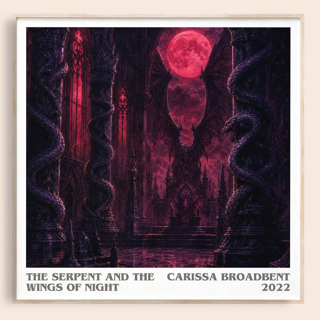 The Serpent and the Wings of Night literary book poster by Carissa Broadbent – framed literary art print