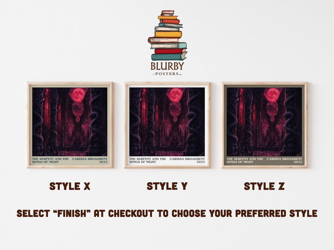 The Serpent and the Wings of Night literary print in frame leaning in hallway – fantasy wall art (mockup)