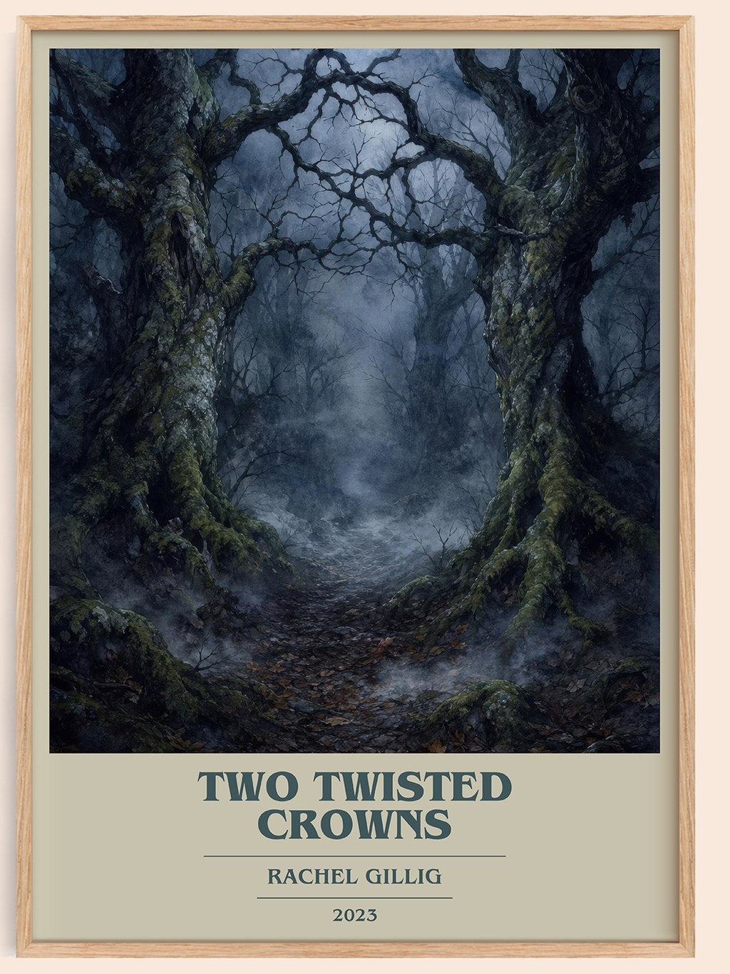 Two Twisted Crowns book cover book poster by Rachel Gillig – framed literary art print