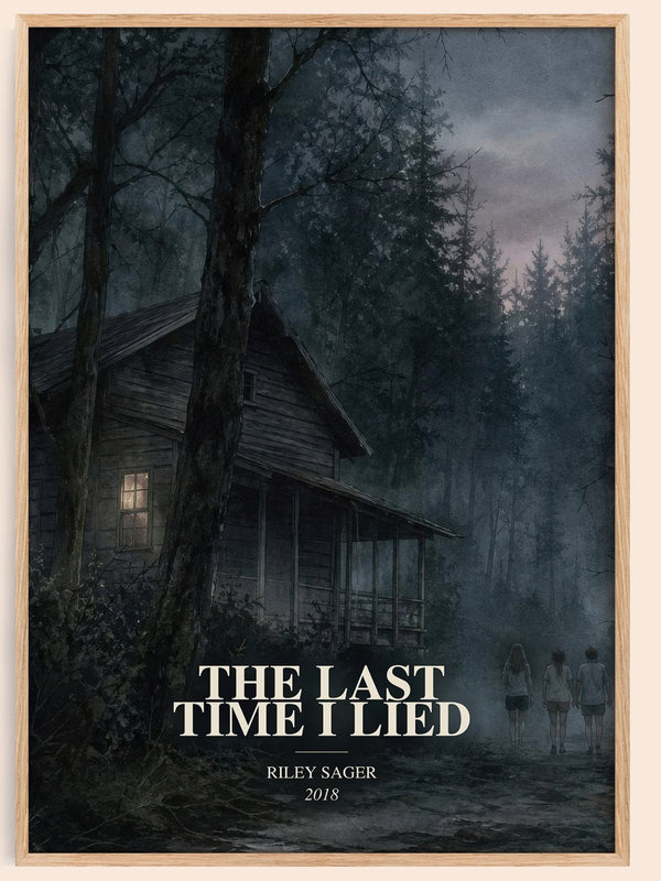 The Last Time I Lied watercolour book poster by Riley Sager – framed literary art print