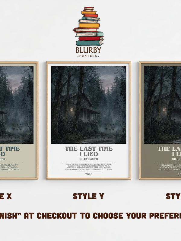 The Last Time I Lied bookish print in frame leaning in hallway – thriller wall art