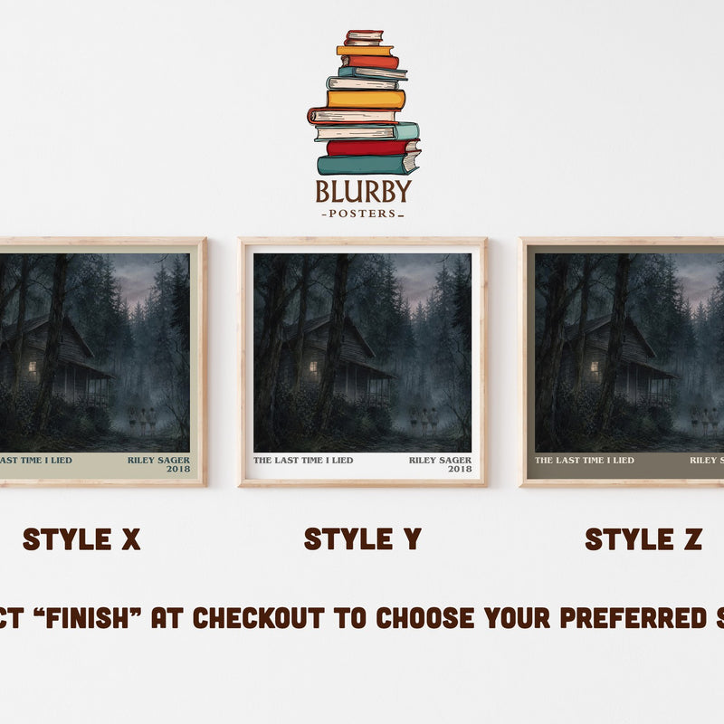 The Last Time I Lied literary print in frame leaning in hallway – thriller wall art