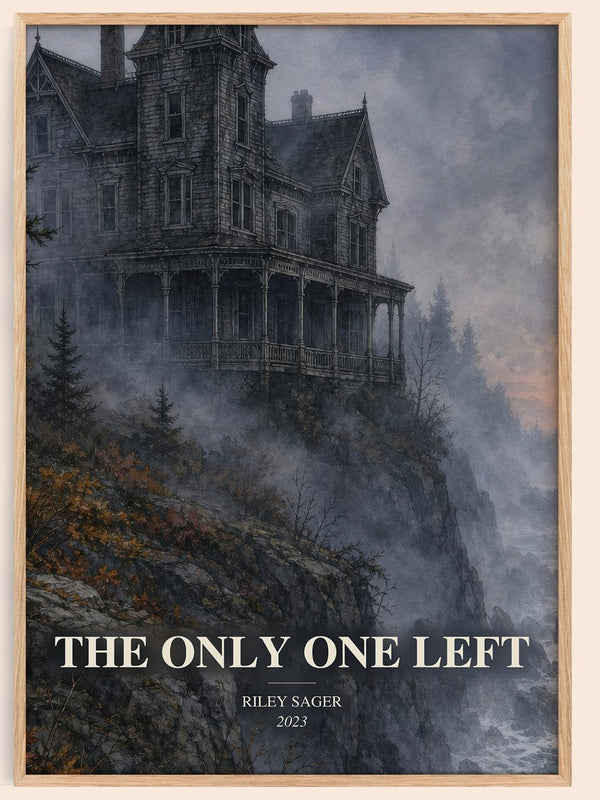 The Only One Left watercolour book poster by Riley Sager – framed literary art print