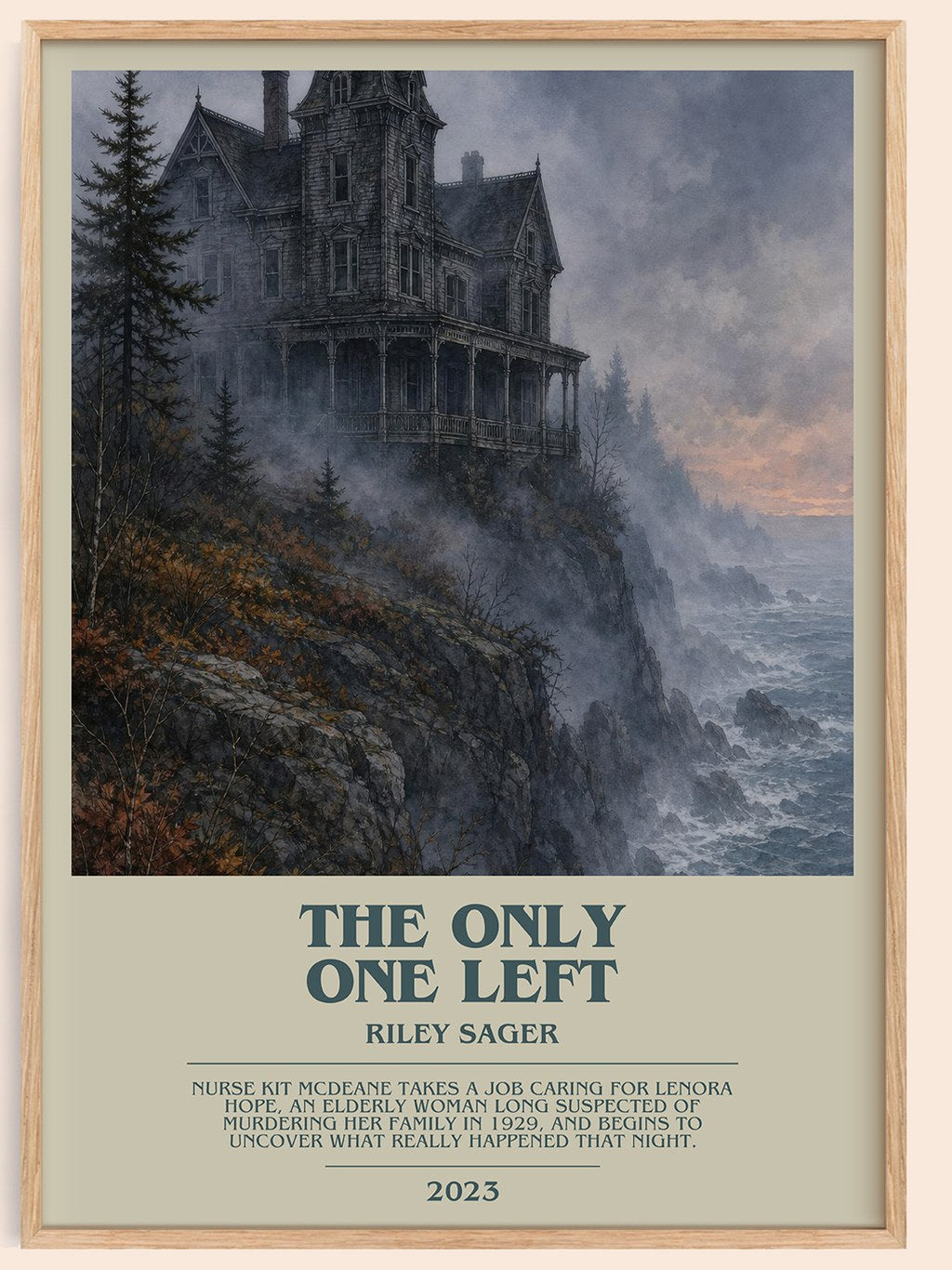 The Only One Left bookish book poster by Riley Sager – framed literary art print