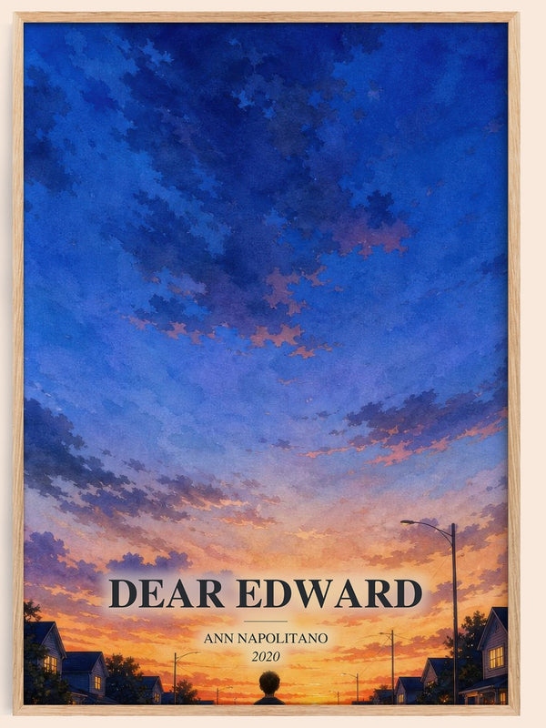 Dear Edward watercolour book poster by Ann Napolitano – framed literary art print