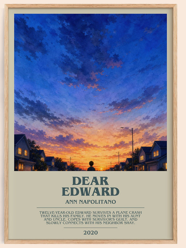 Dear Edward bookish book poster by Ann Napolitano – framed literary art print