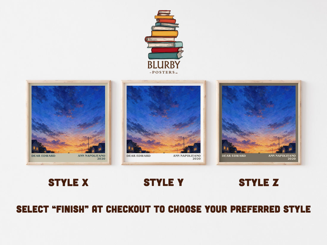 Dear Edward literary print in frame leaning in hallway – contemporary fiction wall art (mockup)