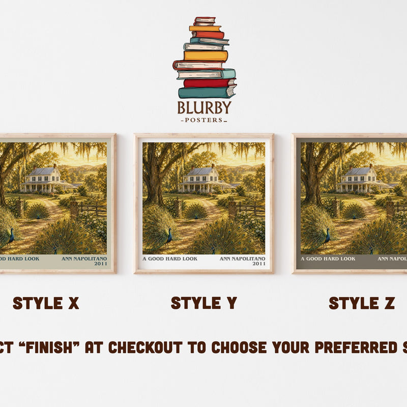 A Good Hard Look literary print in frame leaning in hallway – literary fiction wall art