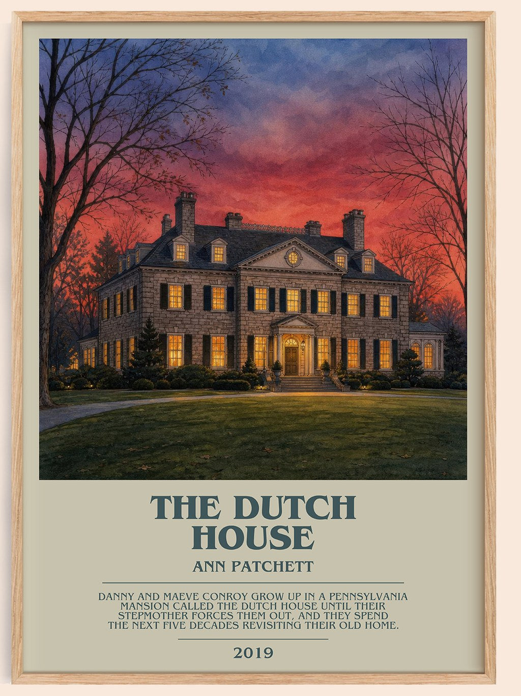 The Dutch House bookish book poster by Ann Patchett – framed literary art print