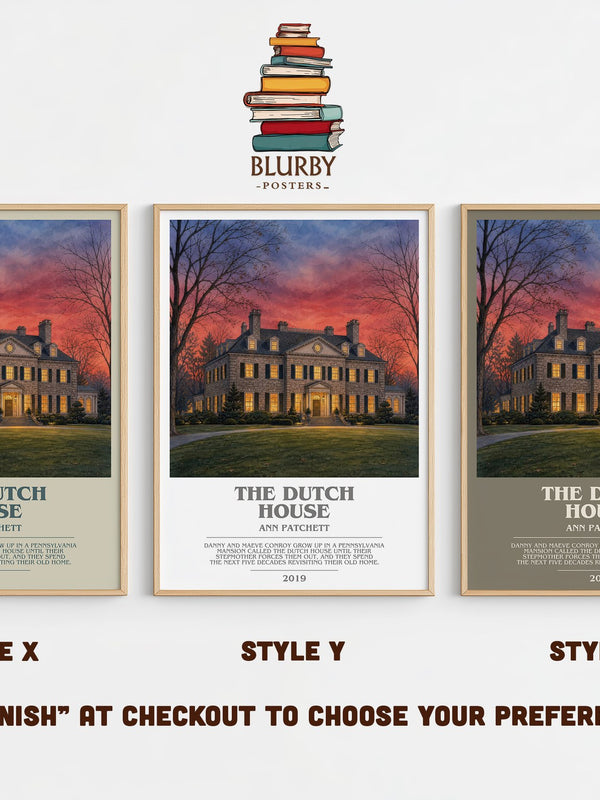 The Dutch House bookish print in frame leaning in hallway – contemporary fiction wall art