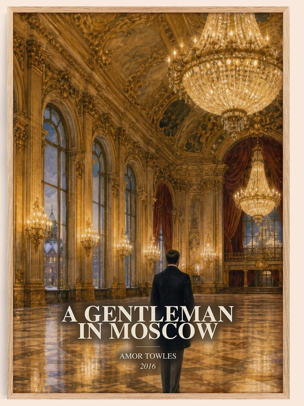 A Gentleman in Moscow watercolour book poster by Amor Towles – framed literary art print