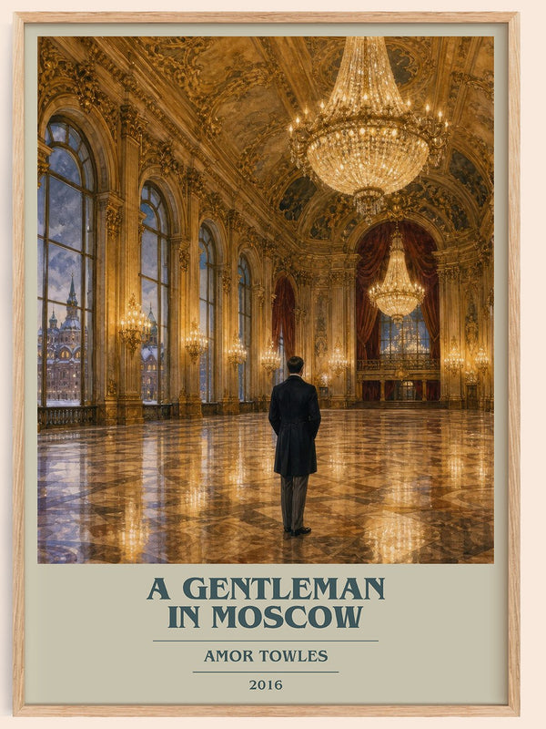 A Gentleman in Moscow book cover book poster by Amor Towles – framed literary art print