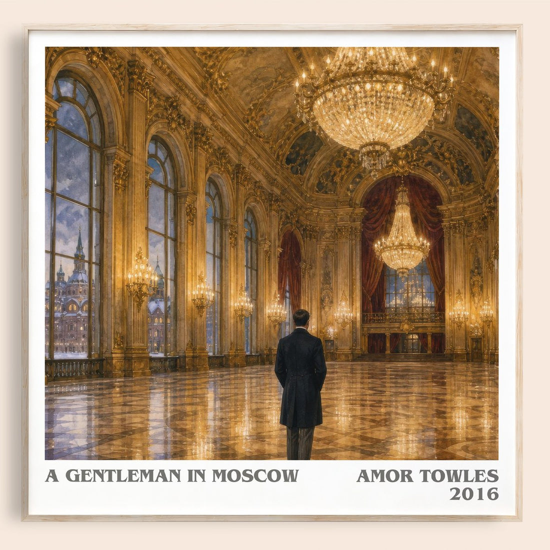 A Gentleman in Moscow literary book poster by Amor Towles – framed literary art print