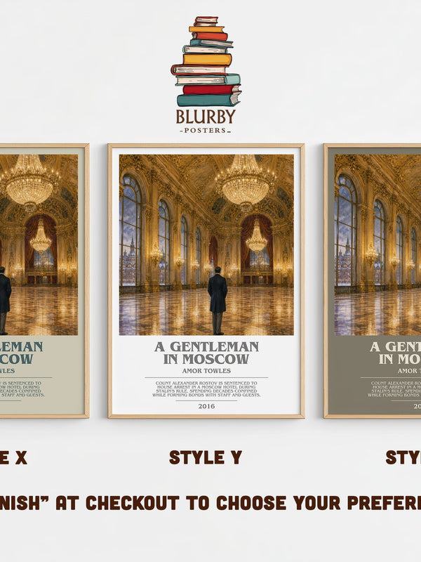 A Gentleman in Moscow bookish print in frame leaning in hallway – historical fiction wall art
