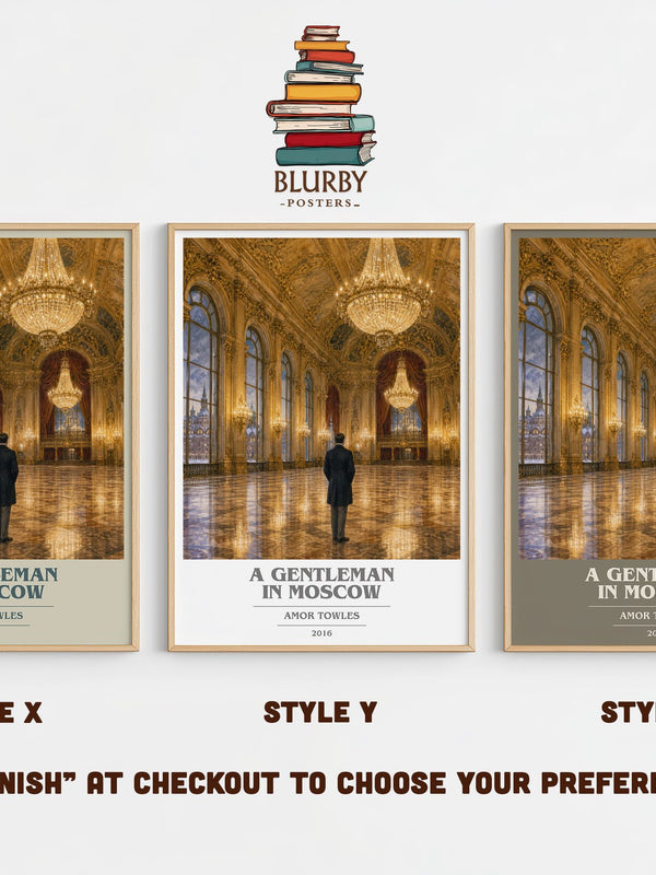 A Gentleman in Moscow book cover print in frame leaning in hallway – historical fiction wall art
