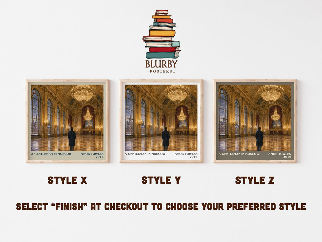 A Gentleman in Moscow literary print in frame leaning in hallway – historical fiction wall art (mockup)