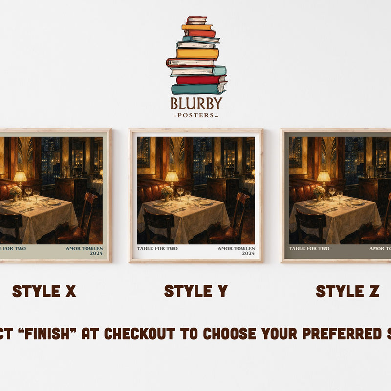 Table for Two literary print in frame leaning in hallway – literary fiction wall art