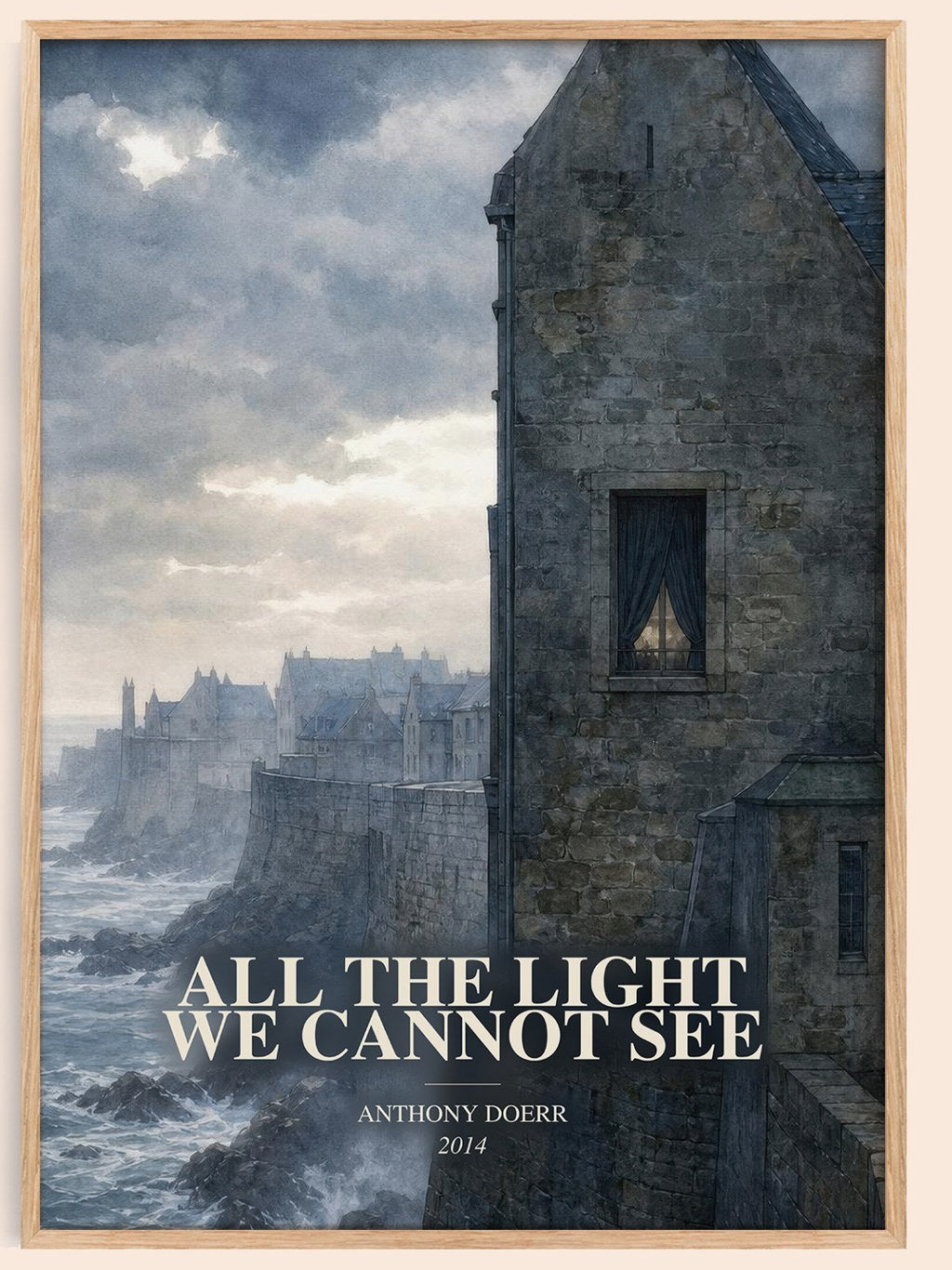 All the Light We Cannot See watercolour book poster by Anthony Doerr – framed literary art print