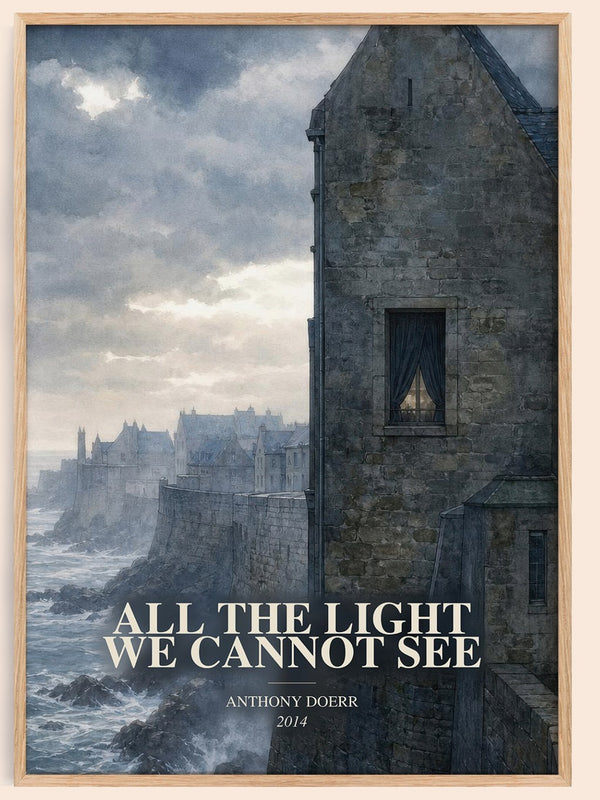 All the Light We Cannot See watercolour book poster by Anthony Doerr – framed literary art print