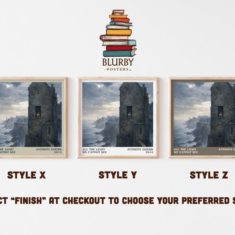 All the Light We Cannot See literary print in frame leaning in hallway – historical fiction wall art